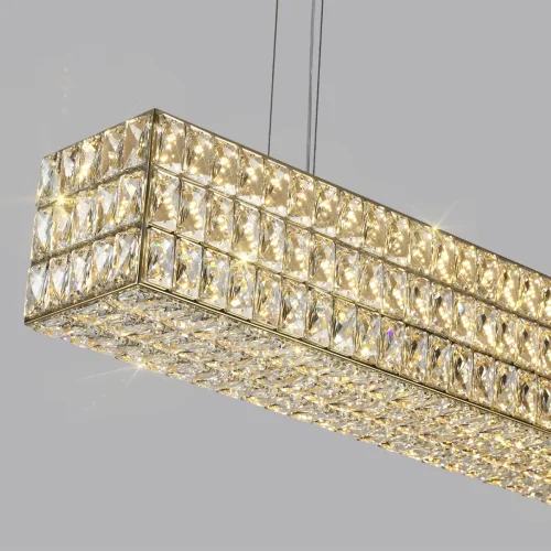 Люстра подвесная LED Panta 4926/60L Odeon Light прозрачная на 1 лампа, основание золотое в стиле современный  фото 5