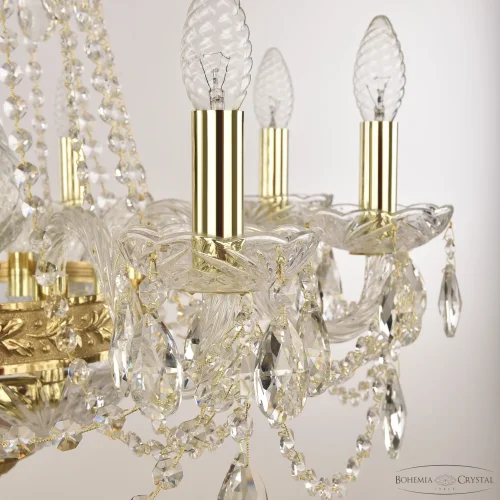 Люстра подвесная 1451/8/160/250 G Bohemia Ivele Crystal без плафона на 11 ламп, основание золотое прозрачное в стиле классический sp фото 3