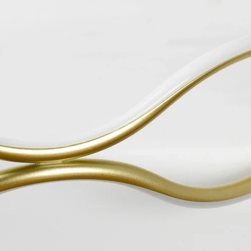 Люстра подвесная LED Wave LSP-7216 Lussole белая матовая золото на 1 лампа, основание матовое золото в стиле хай-тек современный  фото 2