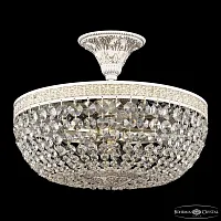 Люстра потолочная AL19111/35FL WMG Bohemia Ivele Crystal прозрачная на 4 лампы, основание золотое патина белое в стиле классика r