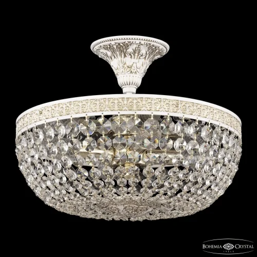 Люстра потолочная AL19111/35FL WMG Bohemia Ivele Crystal прозрачная на 4 лампы, основание белое патина золотое в стиле классический r
