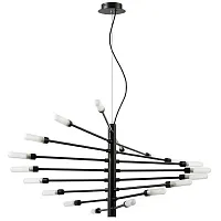 Люстра подвесная Ragno 733187 Lightstar белая на 18 ламп, основание чёрное в стиле современный Люстра подвесная Ragno 733187 Lightstar белая на 18 ламп, основание чёрное в стиле современный