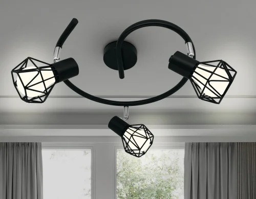 Спот с 3 лампами TR8624 Ambrella light чёрный E27 в стиле лофт  фото 3