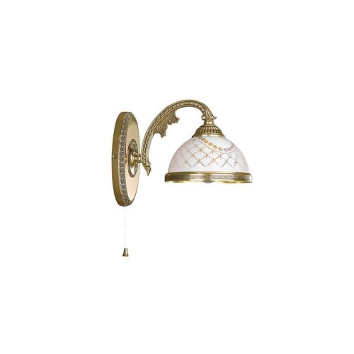 Бра с выключателем A 7102/1  Reccagni Angelo белый на 1 лампа, основание золотое в стиле классический 