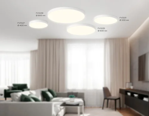 Светильник потолочный LED Air Alum FV5527 Ambrella light белый 1 лампа, основание белое в стиле современный хай-тек  фото 6