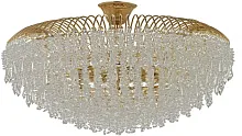Люстра потолочная хрустальная Delia E 1.3.60.105 G Arti Lampadari прозрачная на 10 ламп, основание золотое в стиле классический 