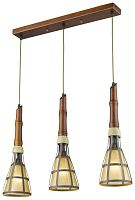 Светильник подвесной 573-706-03 Velante бежевый 3 лампы, основание коричневое в стиле кантри 