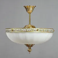 Люстра на штанге  LUGO 8539/40 PL WP AMBIENTE by BRIZZI белая на 6 ламп, основание бронзовое в стиле классический 
