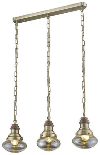Светильник подвесной 306-503-03 Velante бронзовый прозрачный 3 лампы, основание бронзовое коричневое в стиле кантри 