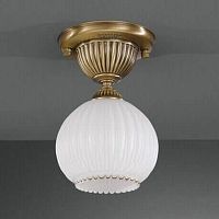 Светильник потолочный PL 8700/1 Reccagni Angelo белый 1 лампа, основание античное бронза в стиле классический 