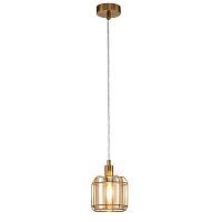 Светильник подвесной Midland 10188/1S Brass Escada янтарный 1 лампа, основание бронзовое в стиле лофт 
