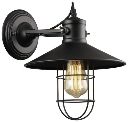 Бра лофт 387-521-01 Velante чёрный на 1 лампа, основание чёрное в стиле лофт 