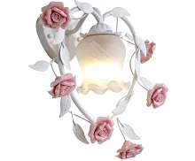 Бра Fiori di rose W110.1 Lucia Tucci белый 1 лампа, основание белое в стиле флористика прованс 