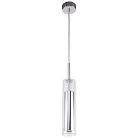 Светильник подвесной LED Aenigma 2555-1P Favourite прозрачный 1 лампа, основание хром в стиле современный трубочки