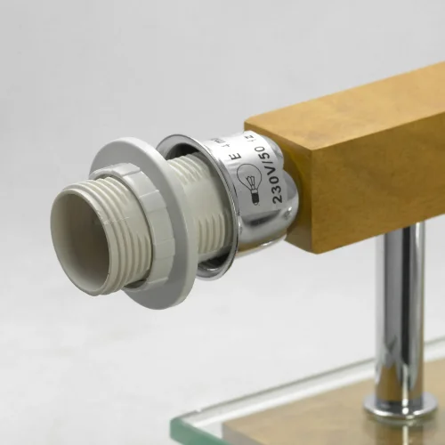 Бра С выключателем  MONTONE LSF-2501-02 Lussole бежевый на 1 лампа, основание хром в стиле современный  фото 3