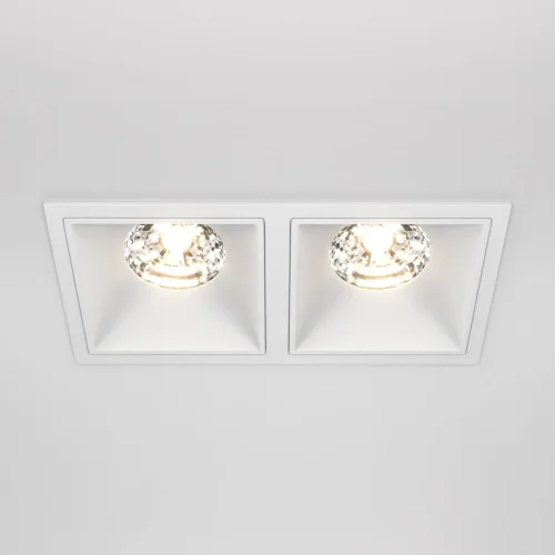 Светильник точечный Alfa LED DL043-02-15W3K-D-SQ-W Maytoni белый 2 лампы, основание белое в стиле современный  фото 4