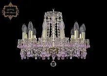Люстра подвесная хрустальная 11.24.12.165.Gd.V7010 Bohemia Art Classic прозрачная на 12 ламп, основание золотое в стиле классический Люстра подвесная хрустальная 11.24.12.165.Gd.V7010 Bohemia Art Classic прозрачная на 12 ламп, основание золотое в стиле классический