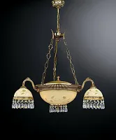 Люстра подвесная  L 6306/3+3 Reccagni Angelo жёлтая на 6 ламп, основание золотое в стиле классический 