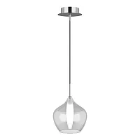 Светильник подвесной Pentola 803041 Lightstar белый прозрачный 1 лампа, основание хром серое в стиле арт-деко 