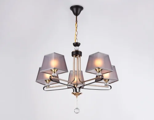 Люстра подвесная TR4616 Ambrella light коричневая на 5 ламп, основание коричневое в стиле современный  фото 4
