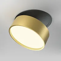Светильник точечный LED Onda DL024-18W3K-BMG Maytoni матовый золото 1 лампа, основание чёрное в стиле современный хай-тек круглый