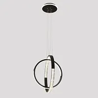 Светильник подвесной LED Novas V2892-PL Moderli прозрачный 1 лампа, основание чёрное в стиле современный кольца