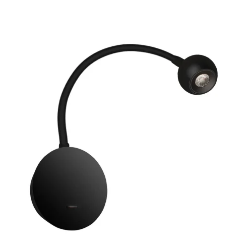 Бра с выключателем LED Point 10254 Black LOFT IT чёрный на 1 лампа, основание чёрное в стиле хай-тек для чтения гибкая ножка