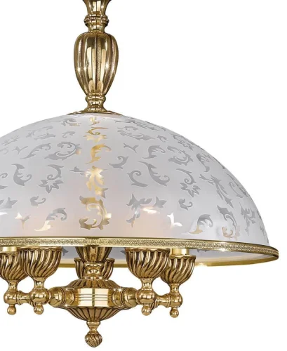 Люстра подвесная  L 6302/48 Reccagni Angelo белая на 5 ламп, основание золотое в стиле классический  фото 2