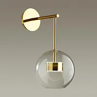 Бра с выключателем LED Bubbles 4640/12WL Odeon Light прозрачный 1 лампа, основание золотое в стиле современный шар