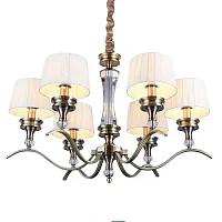 Люстра подвесная Arosio OML-88413-06 Omnilux белая на 6 ламп, основание бронзовое в стиле классический 