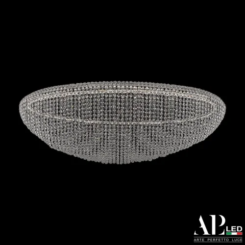 Люстра подвесная / потолочная LED Rimini S508.0.60.A.3000 Arte Perfetto Luce прозрачная на 1 лампа, основание никель в стиле классический 