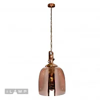 Светильник подвесной Metrica A1507/B3 BR iLamp коричневый 1 лампа, основание розовое в стиле современный 