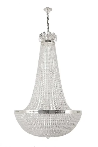 Люстра хрустальная подвесная Lodi E 1.5.80.300 S Dio D'Arte без плафона прозрачная на 12 ламп, основание серое серебряное в стиле классический 