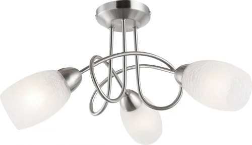 Люстра потолочная  MITIS 63170-3 Globo белая на 3 лампы, основание матовое никель в стиле модерн 