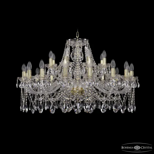 Люстра подвесная 1413/16+8/360 G Bohemia Ivele Crystal без плафона на 24 лампы, основание золотое в стиле классический sp