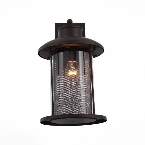 Настенный светильник LASTERO SL080.401.01 St-Luce уличный IP44 коричневый 1 лампа, плафон прозрачный в стиле кантри E27 фото 3