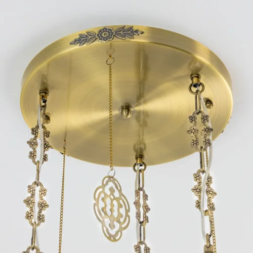 Светильник подвесной Каир CL419133 Citilux янтарный 3 лампы, основание бронзовое в стиле восточный каскад фото 7