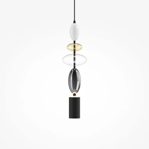 Светильник подвесной Monochrome MOD071PL-L8B3K1 Maytoni прозрачный чёрный 1 лампа, основание чёрное в стиле современный арт-деко выдувное фото 4