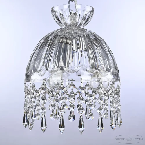 Светильник подвесной 5478/22 Ni Clear/M-1H Drops Bohemia Ivele Crystal прозрачный 3 лампы, основание никель в стиле классический drops фото 4