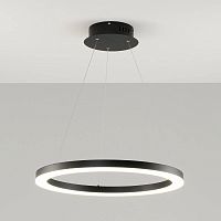 Светильник подвесной LED Bona V1753-PL Moderli белый 1 лампа, основание чёрное в стиле хай-тек кольца