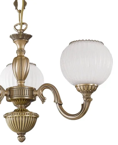 Люстра подвесная  L 9250/3 Reccagni Angelo белая на 3 лампы, основание античное бронза в стиле классический  фото 3