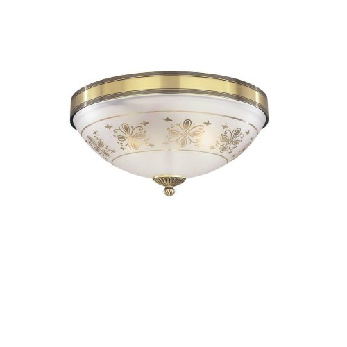 Люстра потолочная  PL 6002/3 Reccagni Angelo прозрачная белая на 3 лампы, основание античное бронза в стиле классический 