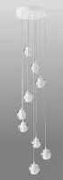 Светильник подвесной GASPAR SP9 D300 WHITE Crystal Lux прозрачный 9 ламп, основание белое в стиле современный 