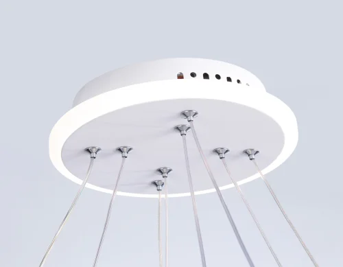Люстра подвесная LED с пультом FL66321 Ambrella light белая на 1 лампа, основание белое в стиле современный хай-тек с пультом фото 7