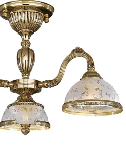 Люстра потолочная  PL 6322/3 Reccagni Angelo белая на 3 лампы, основание золотое в стиле классический  фото 2