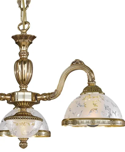 Люстра подвесная  L 6302/3 Reccagni Angelo белая на 3 лампы, основание золотое в стиле классический  фото 2