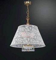 Люстра подвесная  L 8381/50 Reccagni Angelo белая на 3 лампы, основание золотое в стиле классический 