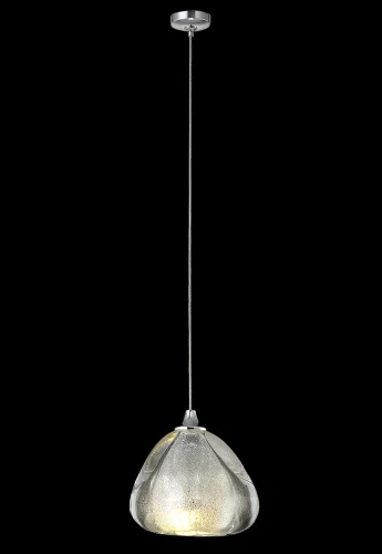 Светильник подвесной VERANO SP1 SILVER Crystal Lux прозрачный серебряный 1 лампа, основание хром в стиле современный выдувное фото 4