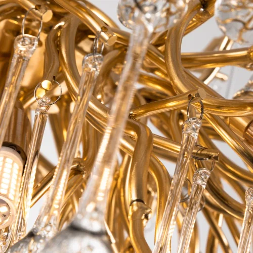 Люстра подвесная Salice 3132/01 SP-10 Divinare прозрачная на 10 ламп, основание золотое в стиле современный арт-деко ветви фото 4