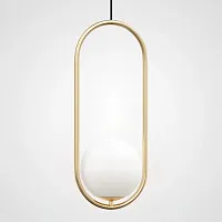 Светильник подвесной Matthew McCormick hoop 50 Gold MILA Pendant 168492-22 ImperiumLoft белый 1 лампа, основание золотое в стиле современный 